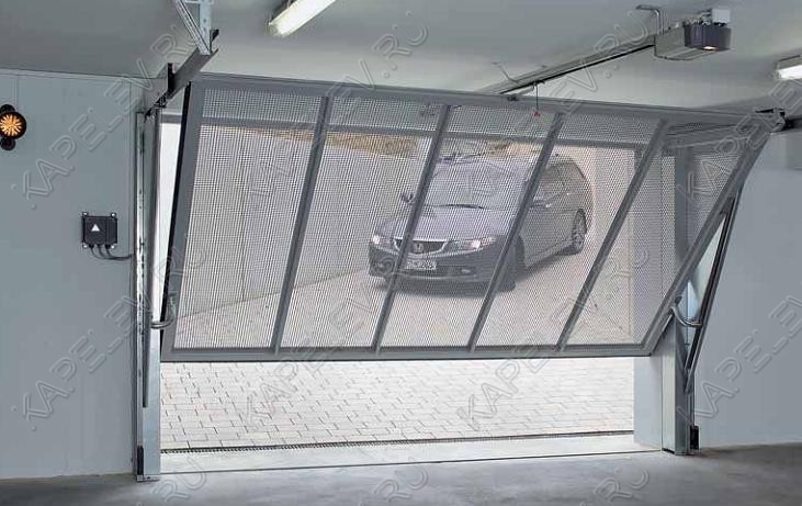 Подъемно-поворотные ворота ET500 для коллективных гаражей, вид изнутри паркинга