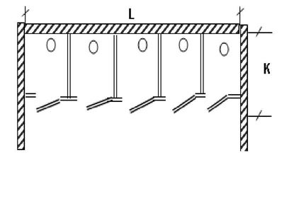 Изображение Перегородка для разделения санузлов 5- створчатая, между стен.