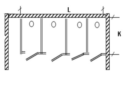 Изображение Перегородка для разделения санузлов 4-х створчатая, угловая, 3600х1200х2000 мм