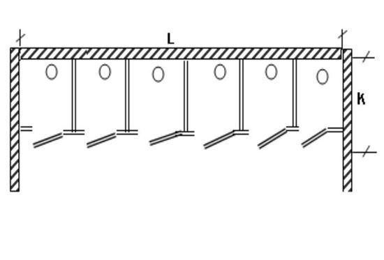 Изображение Перегородка для разделения санузлов 6- створчатая, между стен.