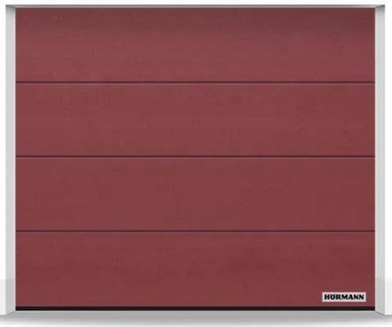 Изображение Ворота секционные LPU 42 2500x2500 мм duragrain L-гофр цвет Diamond red