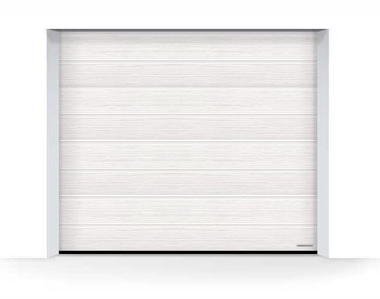 Изображение Ворота секционные LPU 42  2500x2125 мм Slategrain М-гофр цвет 9016 (белый)