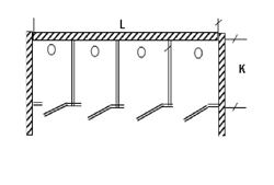 Изображение Перегородка для разделения санузлов 4-х створчатая, между стен 3600х1200х2000 мм