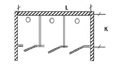 Изображение Перегородка для разделения санузлов 3х створчатая, между стен. 2700х1200х2000 мм