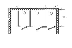 Изображение Перегородка для разделения санузлов 3х створчатая, угловая 2700х1200х2000 мм