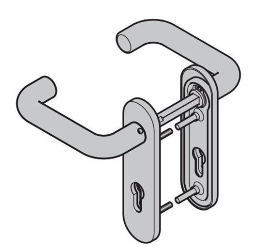 Изображение MZ гарнитур ручек PZ ПВХ черный тип D-110 Арт.545970