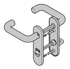 Изображение Комплект ручек для WC с индикацией свободно-занято черного цвета для дверей ZK с короткой накладкой Арт.534676; 534767