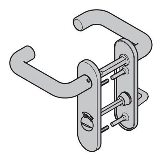 Изображение Комплект ручек для WC с индикацией свободно-занято черного цвета для дверей ZK с короткой накладкой Арт.534676; 534767