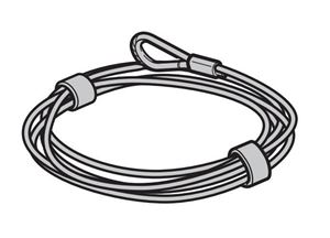 Изображение Проволочный трос, Ø 4 мм, для барабанов для троса с коушем и зажимом L-3100мм Арт.3094620-4