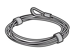 Изображение Проволочный трос, Ø 4 мм, для барабанов для троса с коушем и зажимом L-3160мм Арт.3094620-3,16; 3045667-3,16