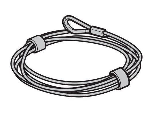 Изображение Проволочный трос, Ø 4 мм, для барабанов для троса с коушем и зажимом L-3160мм Арт.3094620-3,16; 3045667-3,16