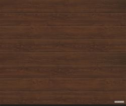 Vorota sekcionnye LPU 42, decocolor, M-gofr, cvet Dark oak (Темный дуб)