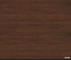 Vorota sekcionnye LPU 42, decocolor, M-gofr, cvet Dark oak (Темный дуб)