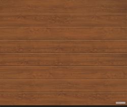 Vorota sekcionnye LPU 42, decocolor, M-gofr, cvet Golden oak (Золотой дуб)