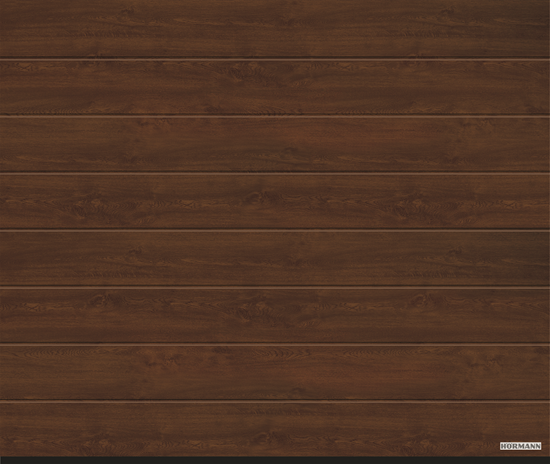 Vorota sekcionny`e LPU 42, 4000x2500, DecoColor, M-gofr, Dark oak (Temny`j dub), art. 4017245