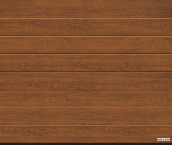 Vorota sekcionny`e LPU 42, 2500x2500, DecoColor, M-gofr, Golden oak (Zolotoj dub). Art. 4017211