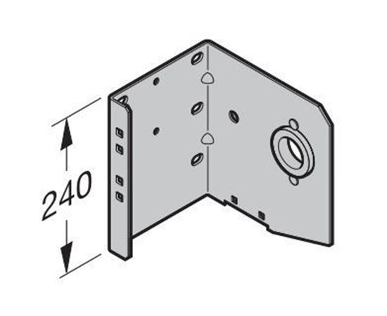 Изображение Консоль держателя вала 2, с шарикоподшипником, R,  высота 240 мм, до центра вала 160 мм. Арт.3044139