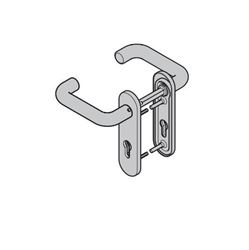 Изображение Комплект ручек для дверей ZK, нержавеющая сталь,  Арт.690744