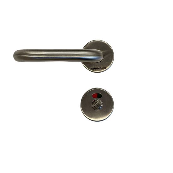 Изображение Комплект ручек для WC с индикацией свободно-занято для дверей ZK, левая,нерж. сталь. Арт. 1922150382