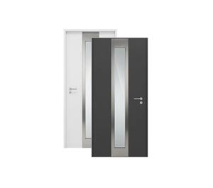 Изображение Входная дверь HTA 1000x2100, DIN L, цвет RAL7016/9016,стекло, Hormann