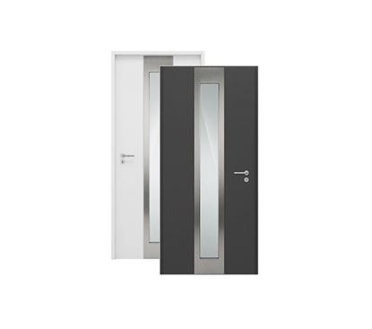 Изображение Входная дверь HTA 1000x2100, DIN L, цвет RAL7016/9016,стекло, Hormann
