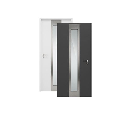 Изображение Входная дверь HTA 1000x2100, DIN L, цвет RAL7016/9016,стекло, Hormann