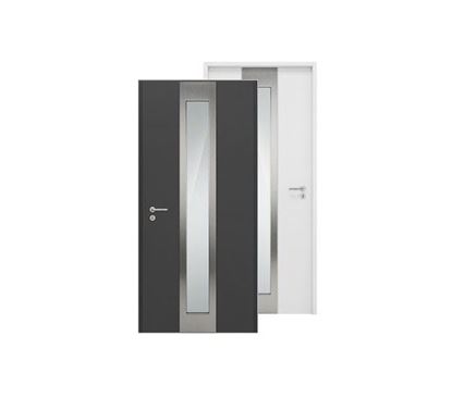 Изображение Входная дверь HTA 1000x2100, DIN R, цвет RAL7016/9016,стекло, Hormann