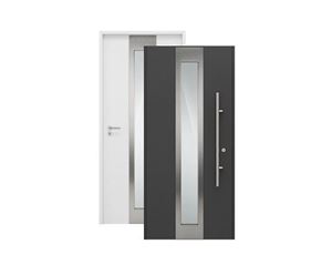 Изображение Входная дверь HTA 1000x2100, DIN L, цвет RAL7016/9016,стекло, Hormann