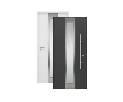 Изображение Входная дверь HTA 1000x2100, DIN L, цвет RAL7016/9016,стекло, Hormann