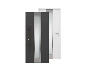 Изображение Входная дверь HTA 1000x2100, DIN R, цвет RAL7016/9016,стекло, Hormann