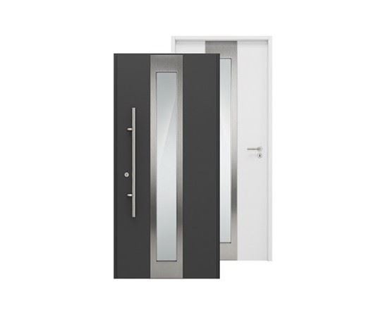 Изображение Входная дверь HTA 1000x2100, DIN R, цвет RAL7016/9016,стекло, Hormann