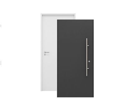 Изображение Входная дверь HTA 1000x2100, DIN L, цвет RAL7016/9016, Hormann