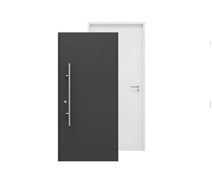 Изображение Входная дверь HTA 1000x2100, DIN R, цвет RAL7016/9016, Hormann